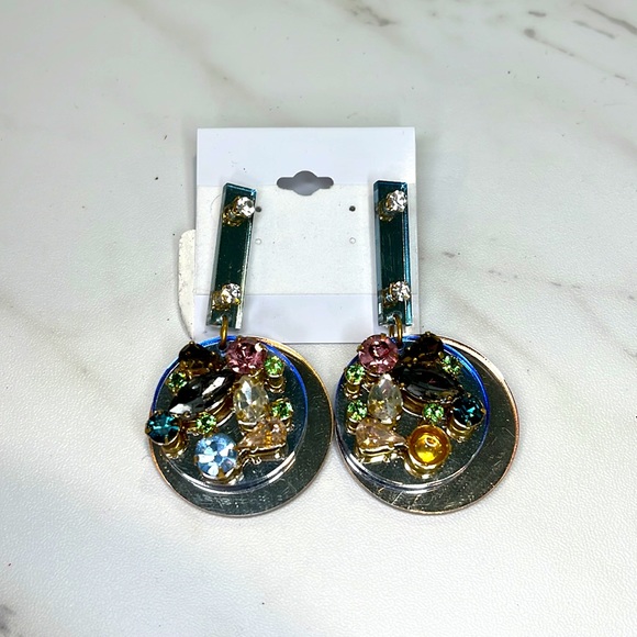 J.Crew Accessories Jeweled Mirror Earrings - Picture 1 of 4